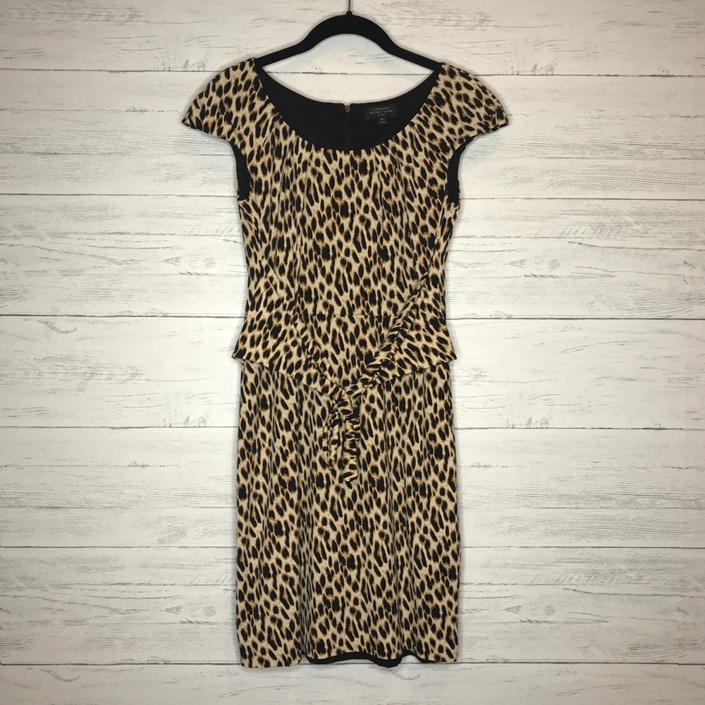 Tahari Arthur Levine Petite Leopard Dress